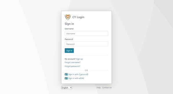 Government e-Services login page