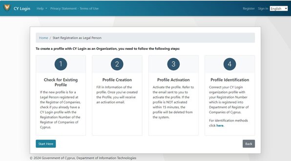 Government e-Services registration steps